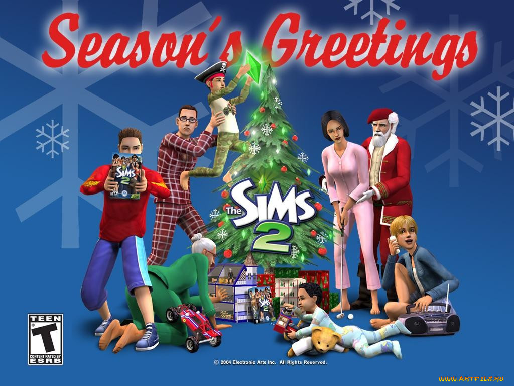 Обои Sims 2 Crismas Видео Игры The Sims 2, обои для рабочего стола,  фотографии sims, crismas, видео, игры, the Обои для рабочего стола, скачать  обои картинки заставки на рабочий стол.